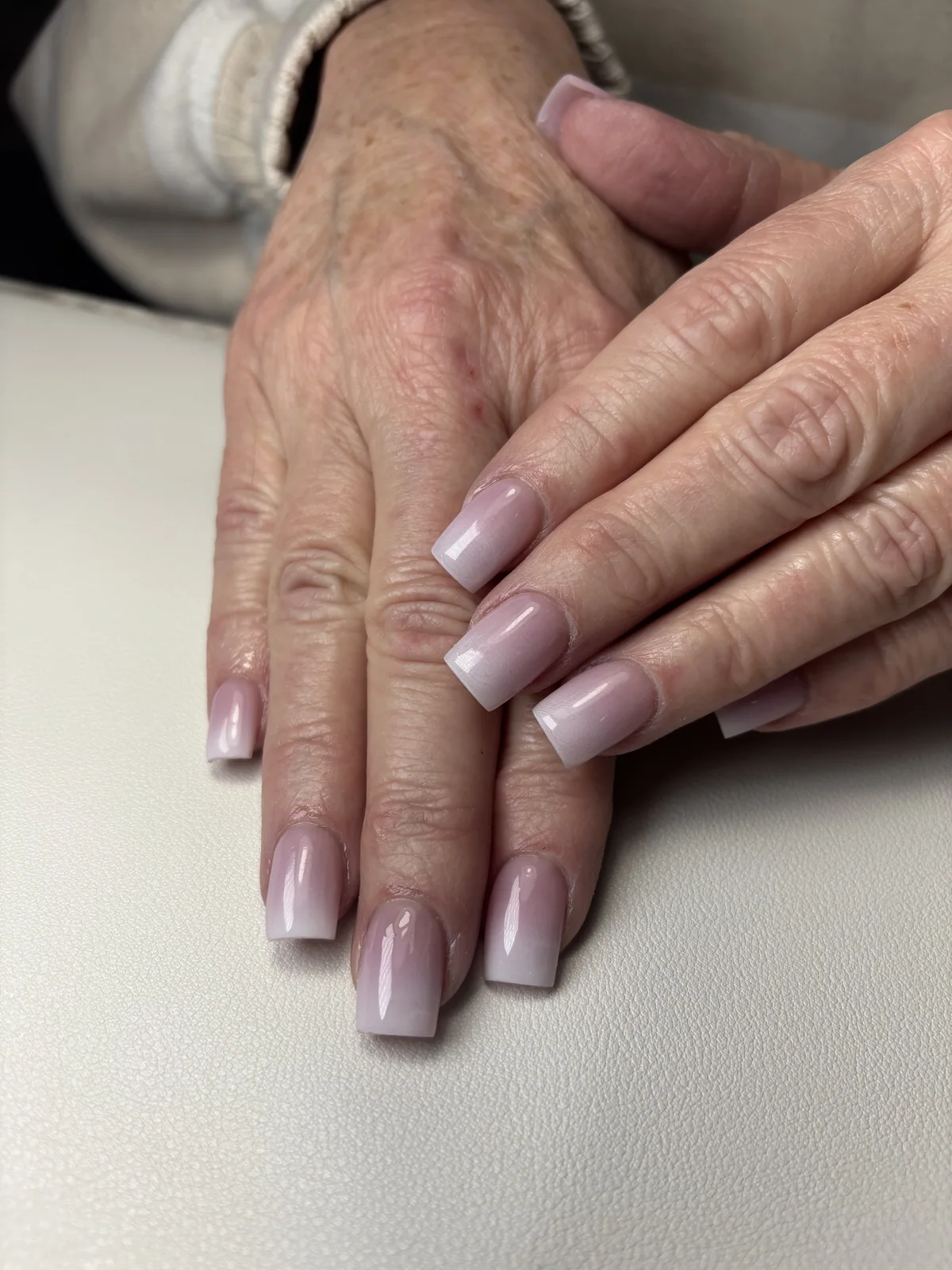 Soft mauve square manicure by Top Ten Nails Spa